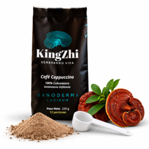 Café Cappuccino Ganoderma Lucidum Premium Tipo Exportación Colombiano Bolsa 230 g | 12 porciones | Café Liofilizado 100% Colombiano | Bebida Funcional