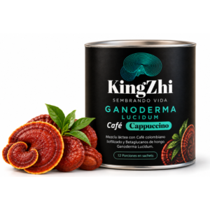 Café Cappuccino Premium con Ganoderma Lucidum 12 Sachets | 228 gr de Café Colombiano Liofilizado | KingZhi