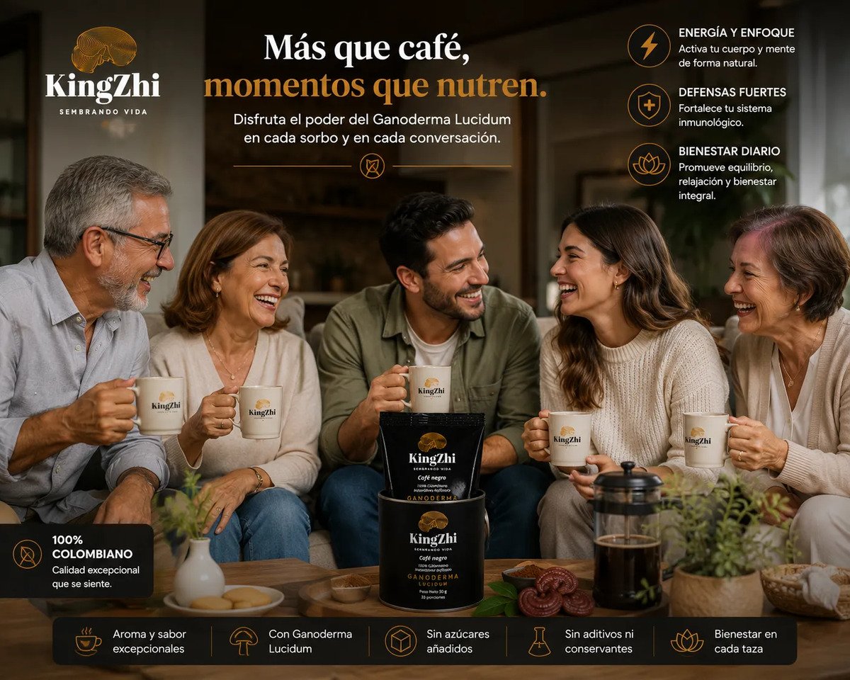 Café Negro Ganoderma Lucidum Premium Tipo Exportación Colombiano | Tarro 50 g (33 Porciones Aprox.) | Café Liofilizado Premium - Imagen 10
