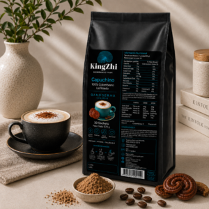 Café Cappuccino Ganoderma Lucidum Premium Tipo Exportación Colombiano | Bolsa 30 Sachets (570 g) | Café Liofilizado Premium
