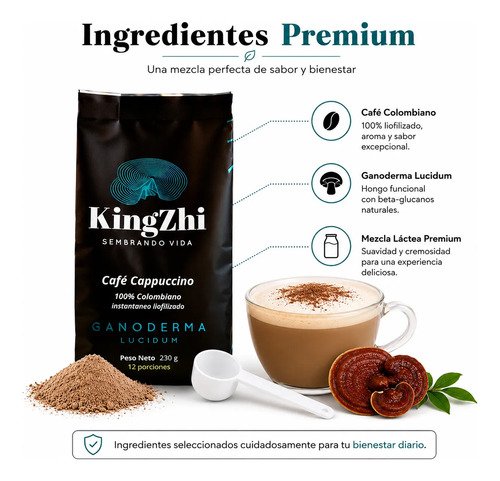 Café Cappuccino Ganoderma Lucidum Premium 230 G - Imagen 5