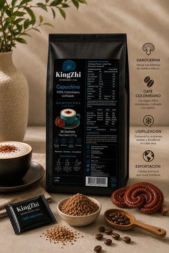 Café Cappuccino Ganoderma Lucidum Premium 30 Sachets 570g - Imagen 11