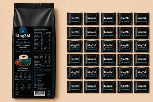 Café Cappuccino Ganoderma Lucidum Premium 30 Sachets 570g - Imagen 4