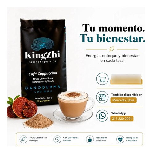 Café Cappuccino Ganoderma Lucidum Premium 230 G - Imagen 8