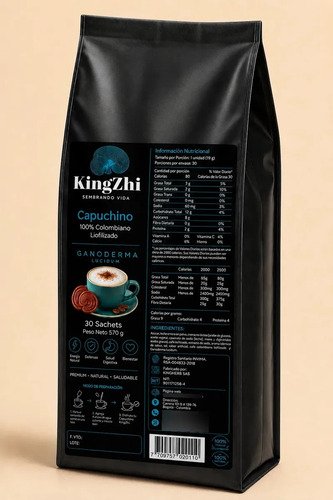 Café Cappuccino Ganoderma Lucidum Premium 30 Sachets 570g - Imagen 12