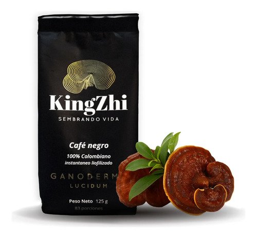Café Negro Premium Liofilizado Con Ganoderma Lucidum 125g