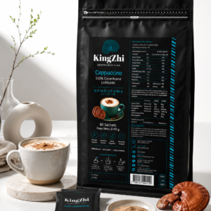 Café Cappuccino Ganoderma Lucidum Premium Tipo Exportación Colombiano | Bolsa Institucional 60 Sachets (1.140 g) | Café Liofilizado Premium